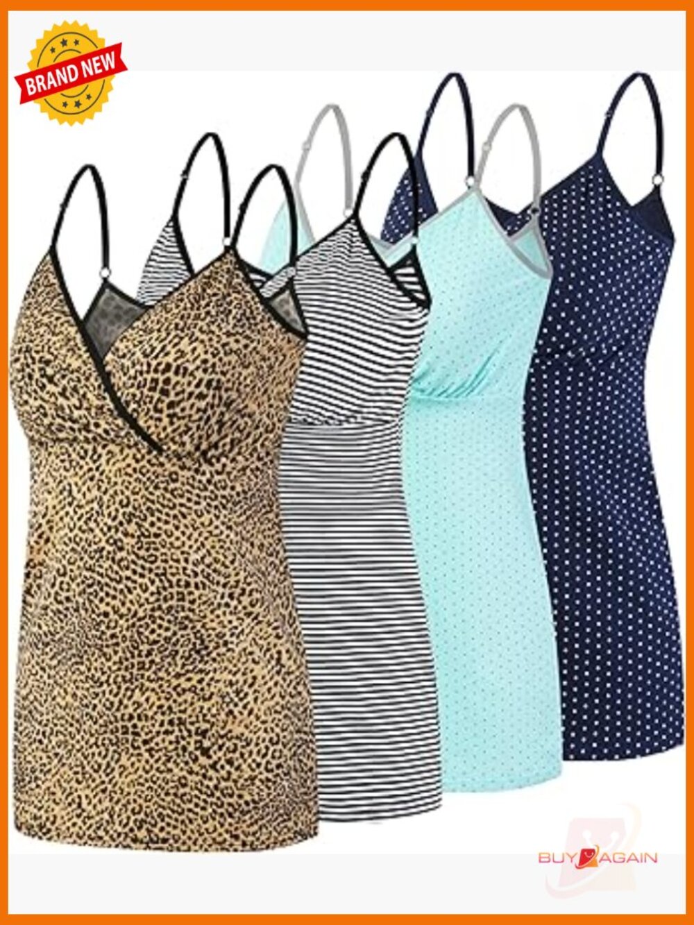 4 Pack Nursing Tank Tops Maternity Cotton Cami Breastfeeding Sleep Bralette